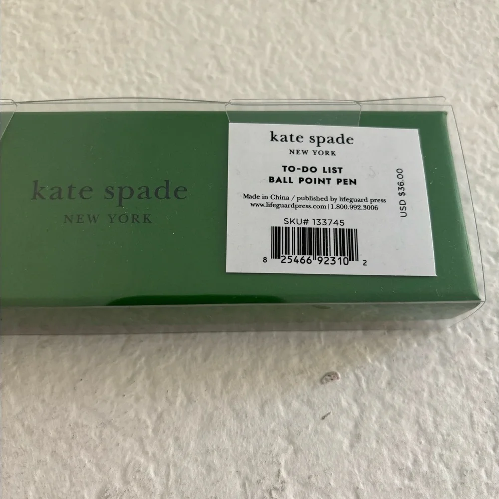 ♠️ kate spade ♠️ To-Do list Ball point pen Black White polka dot NIB